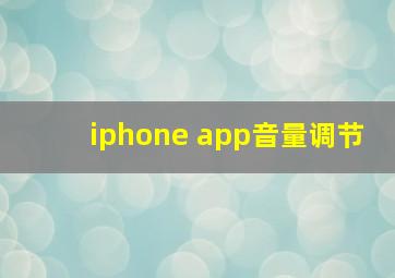 iphone app音量调节